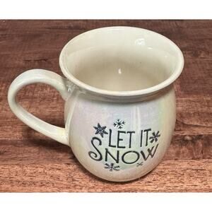 Let It Snow White Coffee/Tea Cup/Mug Iradescent